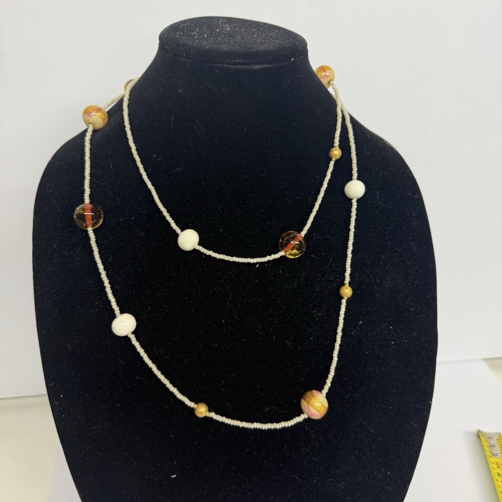 VTG Hillary London Glass Beaded Layering Necklace